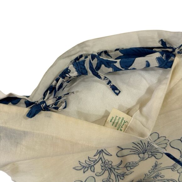 Soma Organic Cotton Pillow Hand Block Print Throw Blue White Boho Ethnic READ - Picture 13 of 13